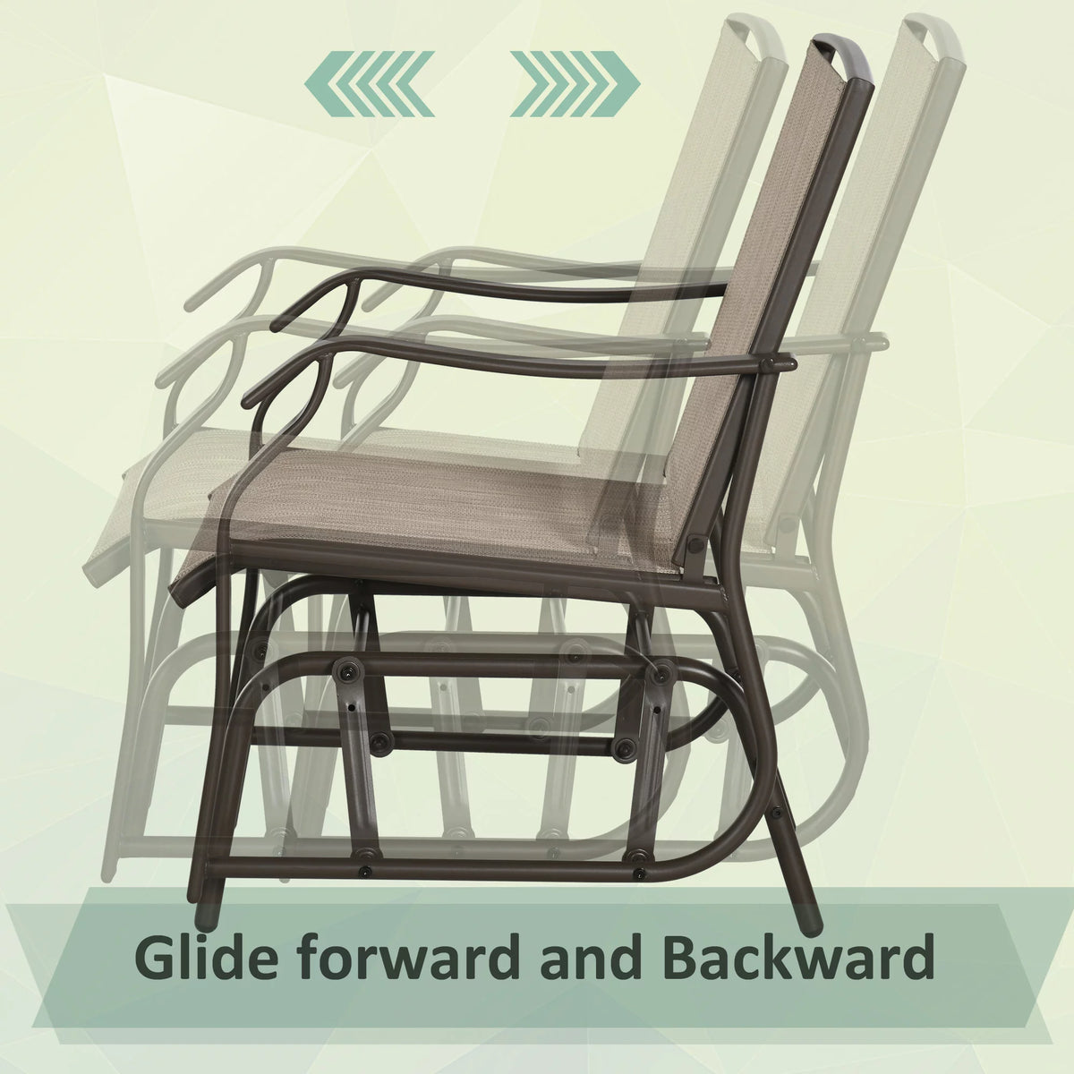 3 Pc Sling Fabric Rocking Glider Chair with Table Set S12502