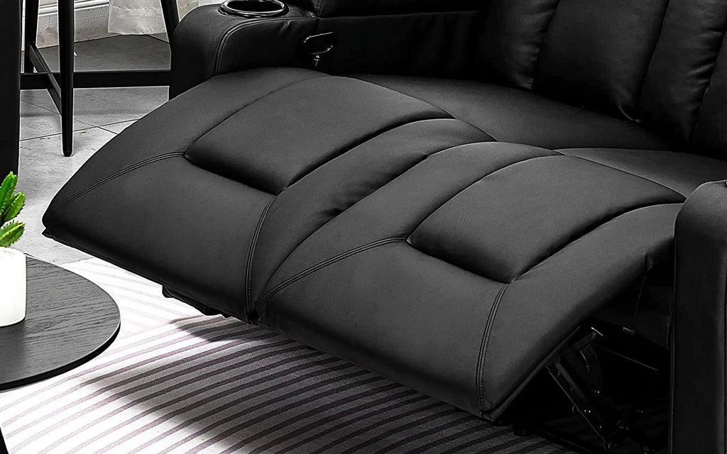 Black Bonded Leather Recliner Set R86536