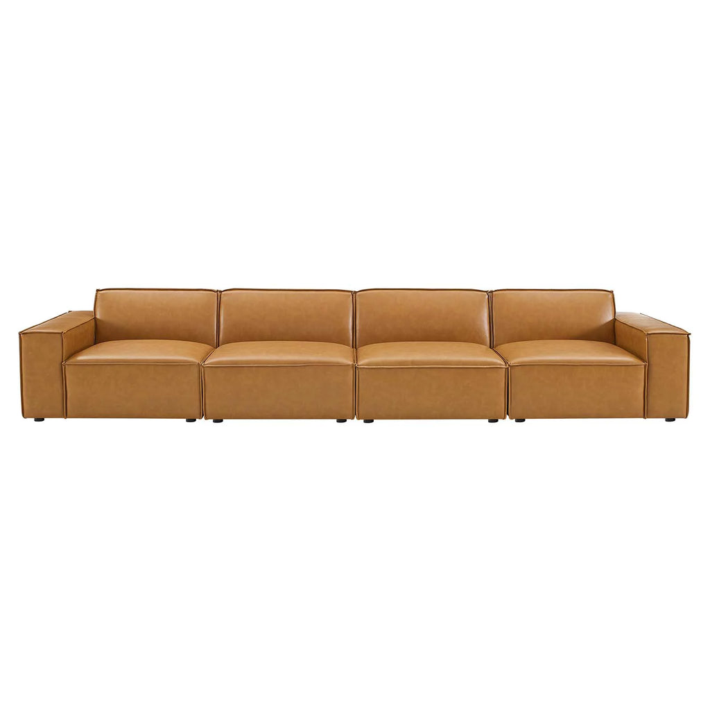 Tan Vegan Leather 4-Piece Sofa A138138