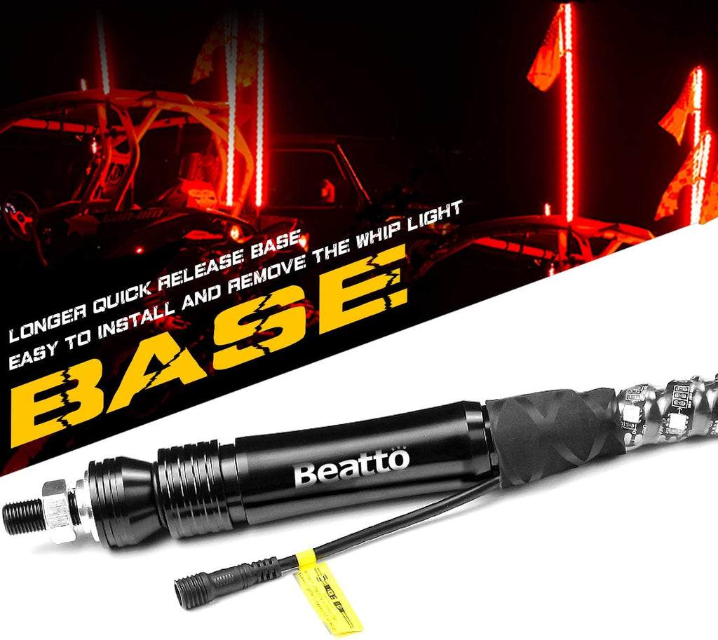 2PCS 5FT LED Whips Light with Remote and app J2011