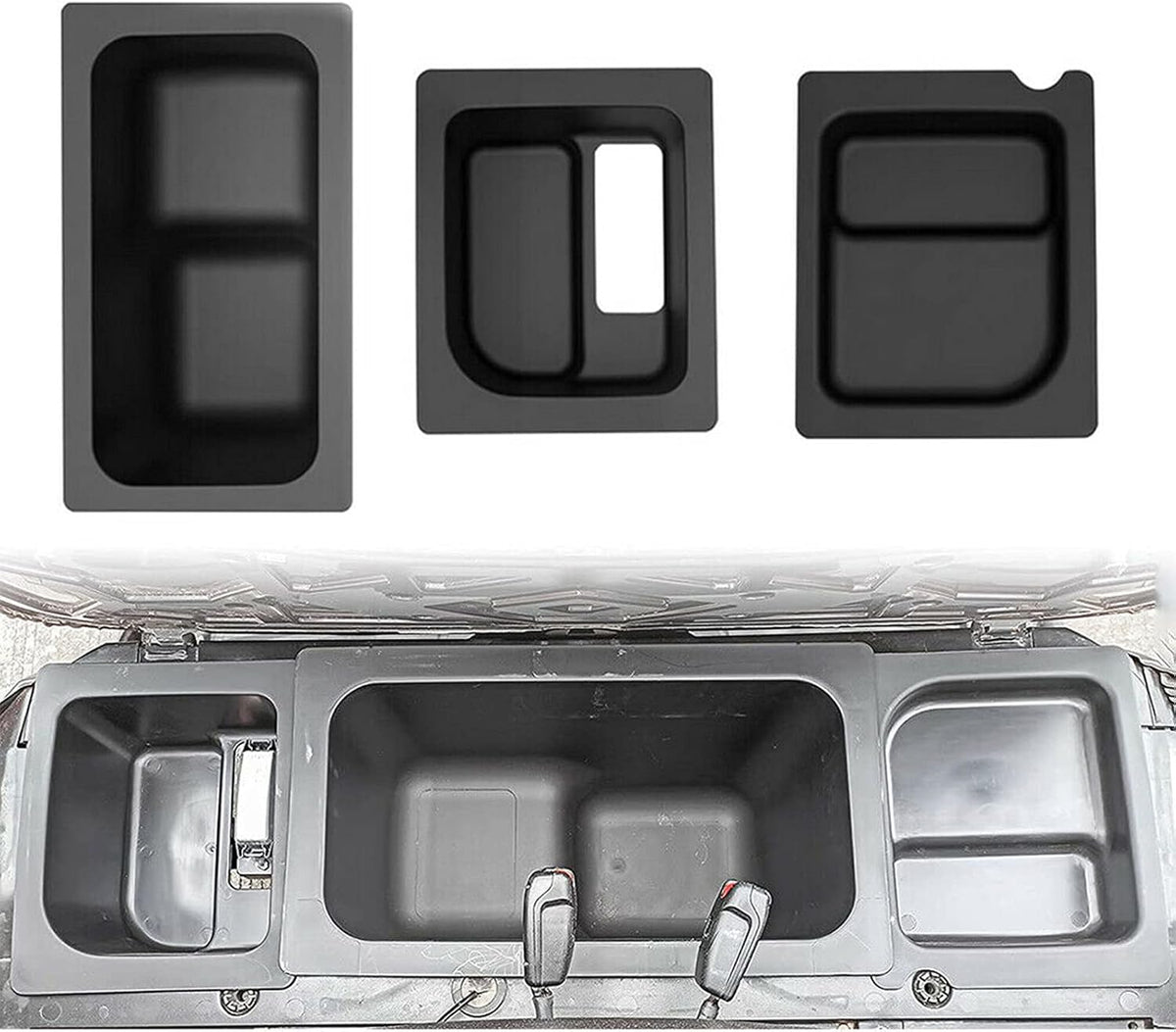 3PCS Black Under Seat Storage Bin Set H51606