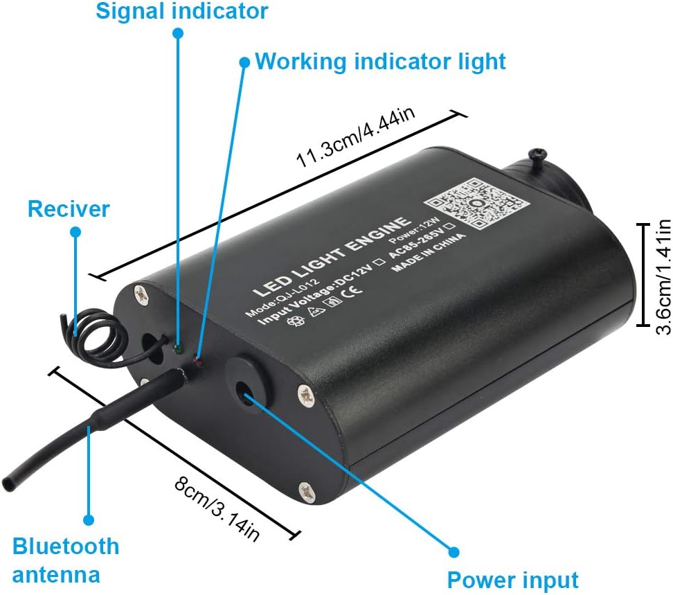 Bluetooth Fiber Optic Light Engine with Remote Control Pack of 2 O184