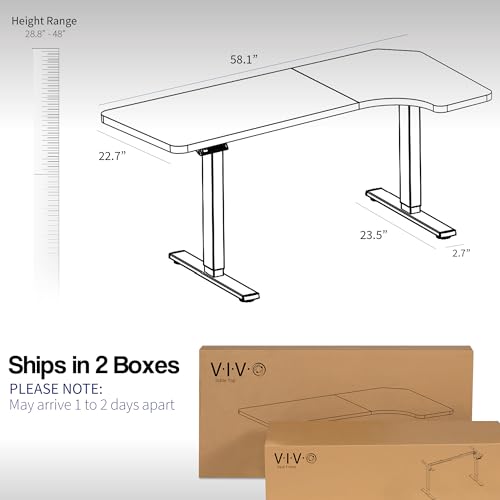 Electric Corner 58 x 35 in L-Shaped Standing Desk C655