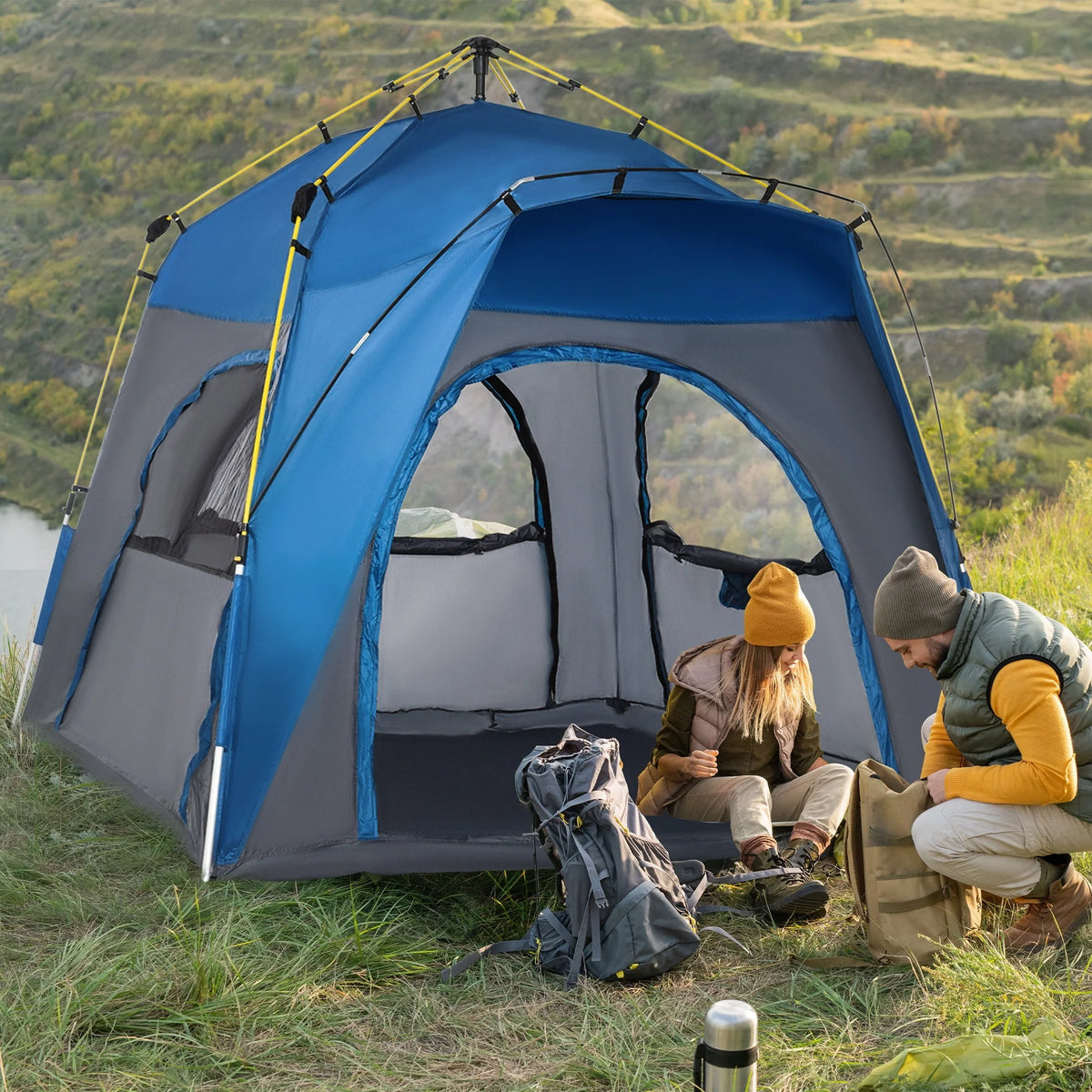 4 Person Pop Up Tent with Windows and Doors I3203