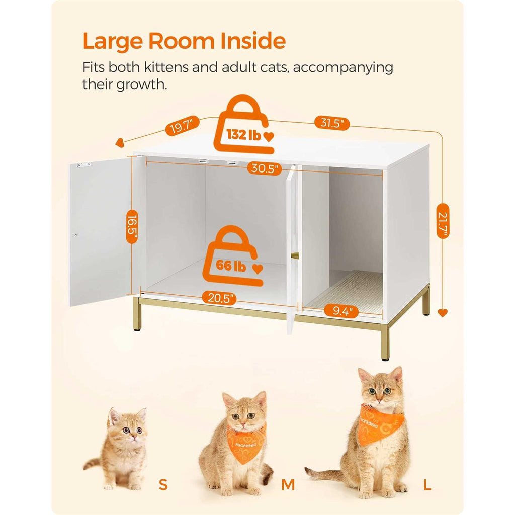 Modern Cat Litter Box Enclosure with Scratching Mat P3326