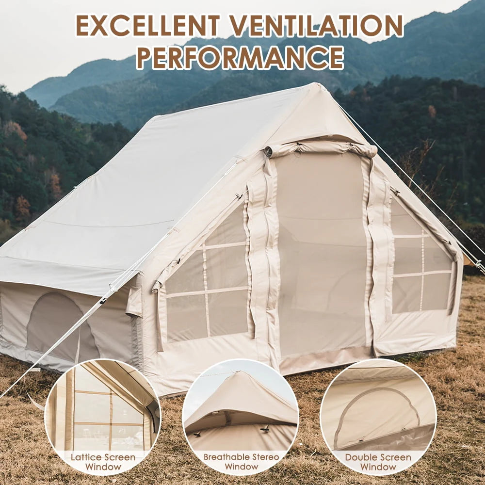 Inflatable Air Tent with Pump Waterproof Oxford 4-6 Persons Q970