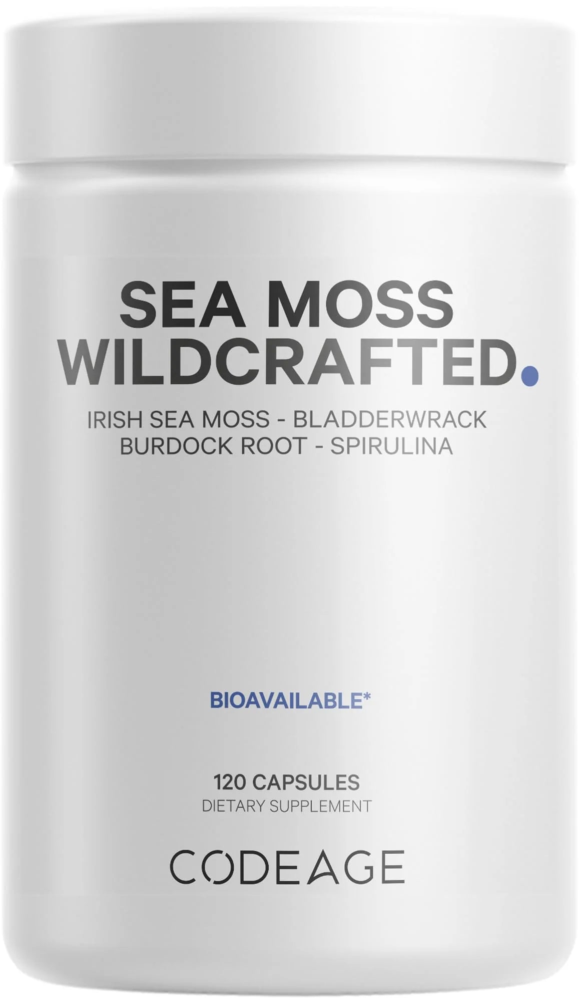 Wildcrafted Irish Sea Moss Spirulina Bladderwrack Burdock 120 Capsules Z343815