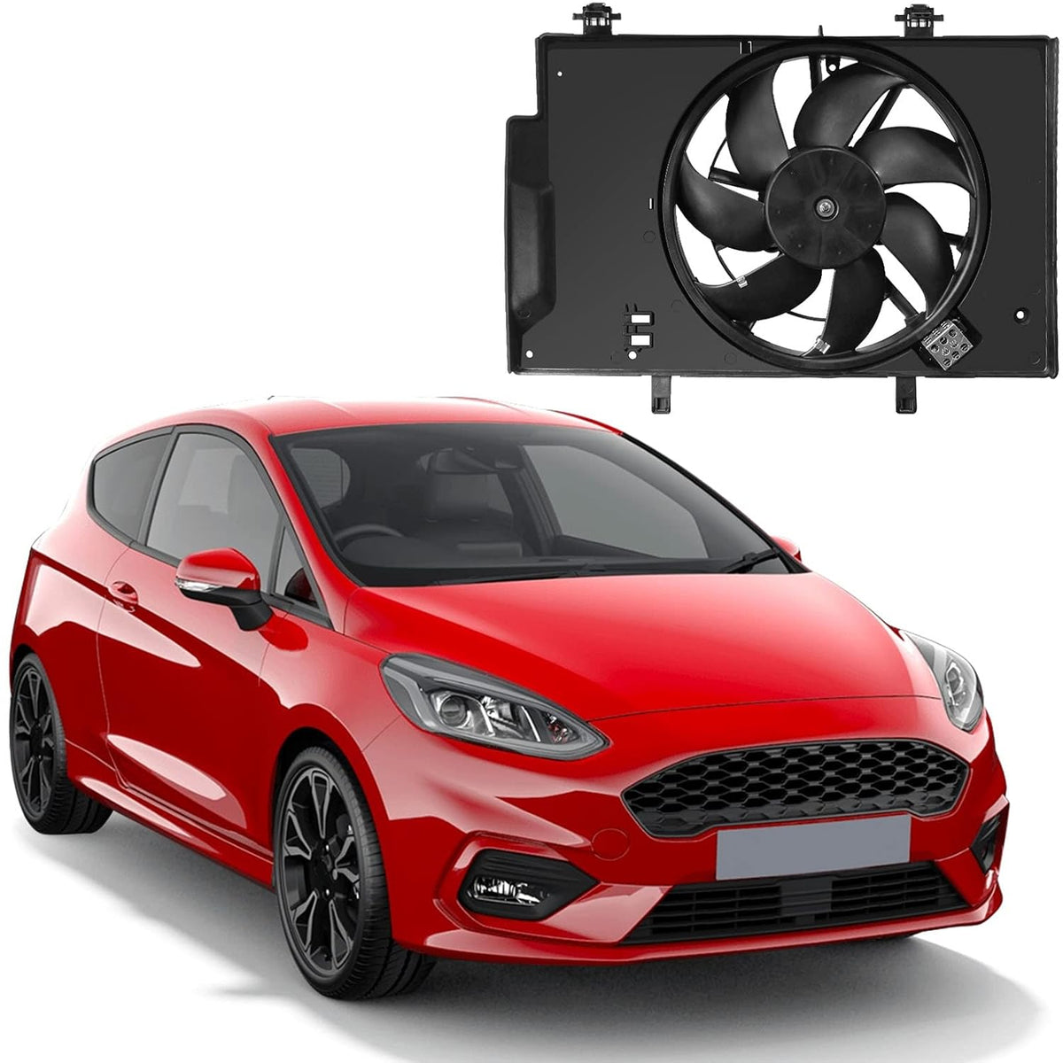 Radiator Cooling Fan Assembly for Ford Fiesta, Pack of 2 Z896982