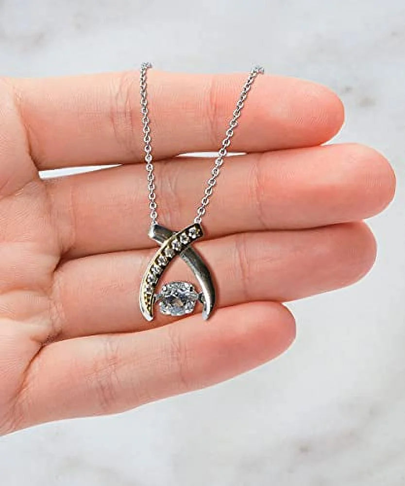 Wife Wishbone Dancing Necklace Q749141