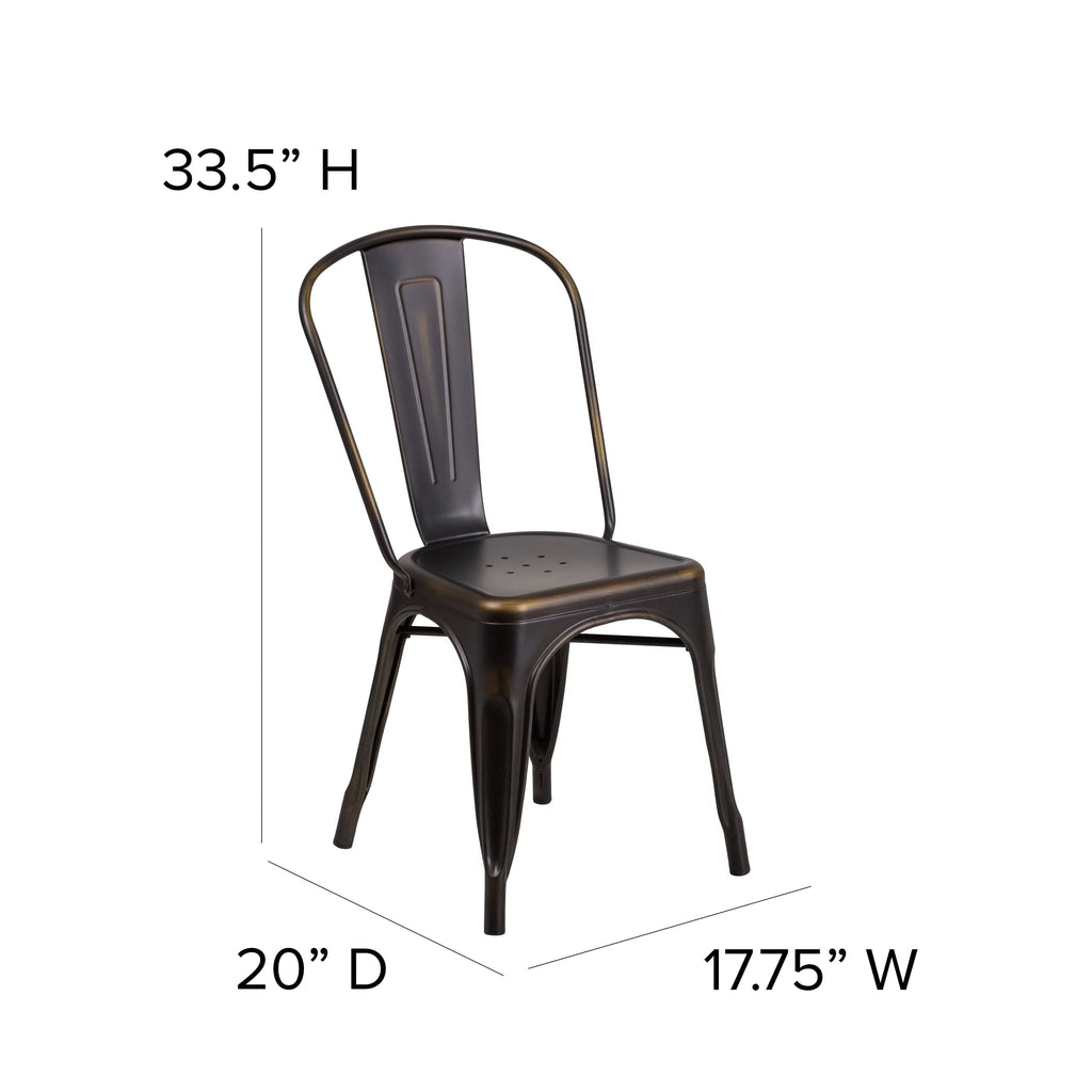 Copper Stacking Metal Dining Chair X947