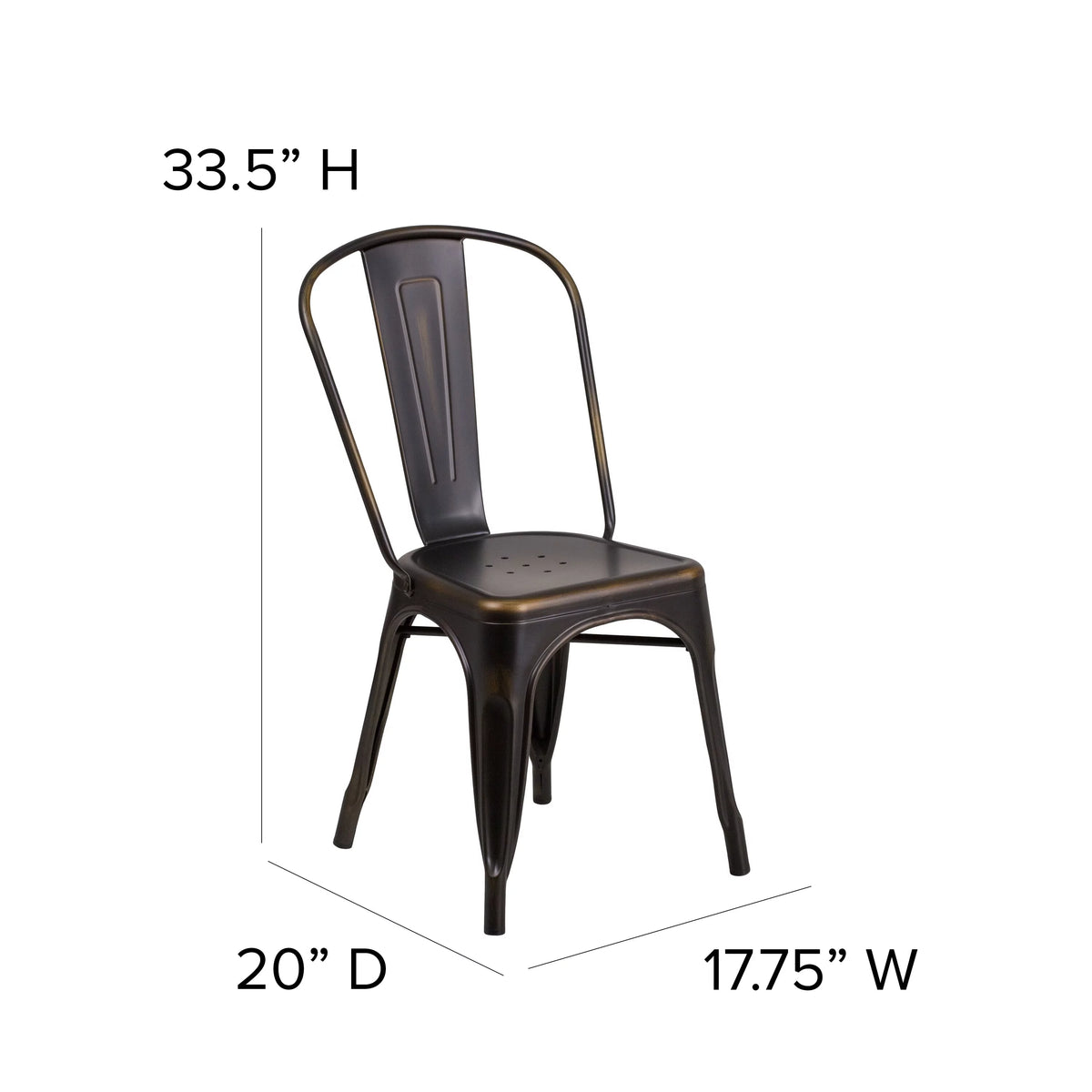 Copper Stacking Metal Dining Chair X947