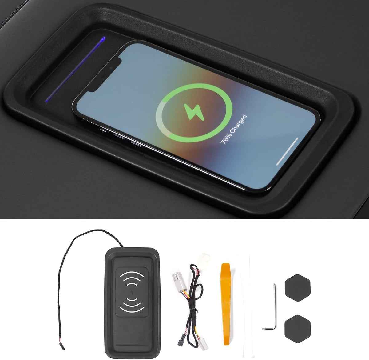 Wireless Charger Tray Center Console 15W Fast Wireless Phone Charging Pad A4579