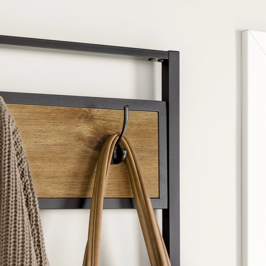 Industrial Hall Tree with Bench and Coat Hooks S82870