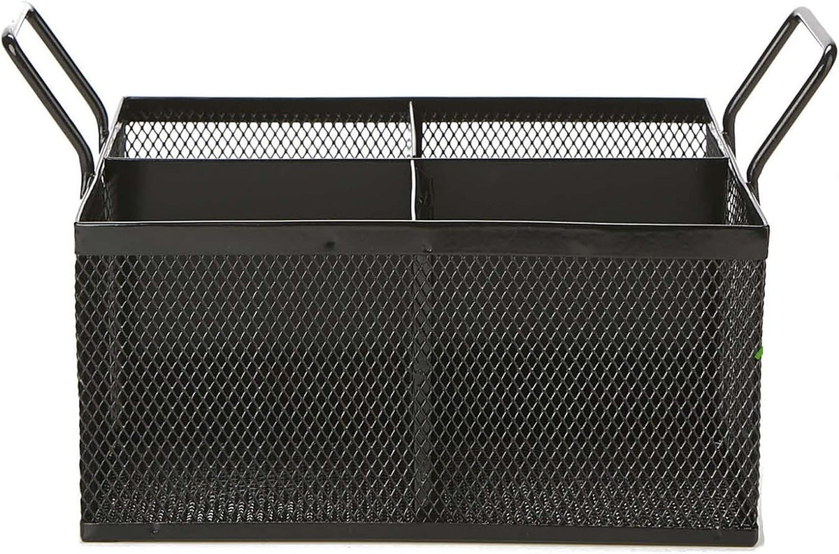 Black Metal Mesh Storage Caddy M76356