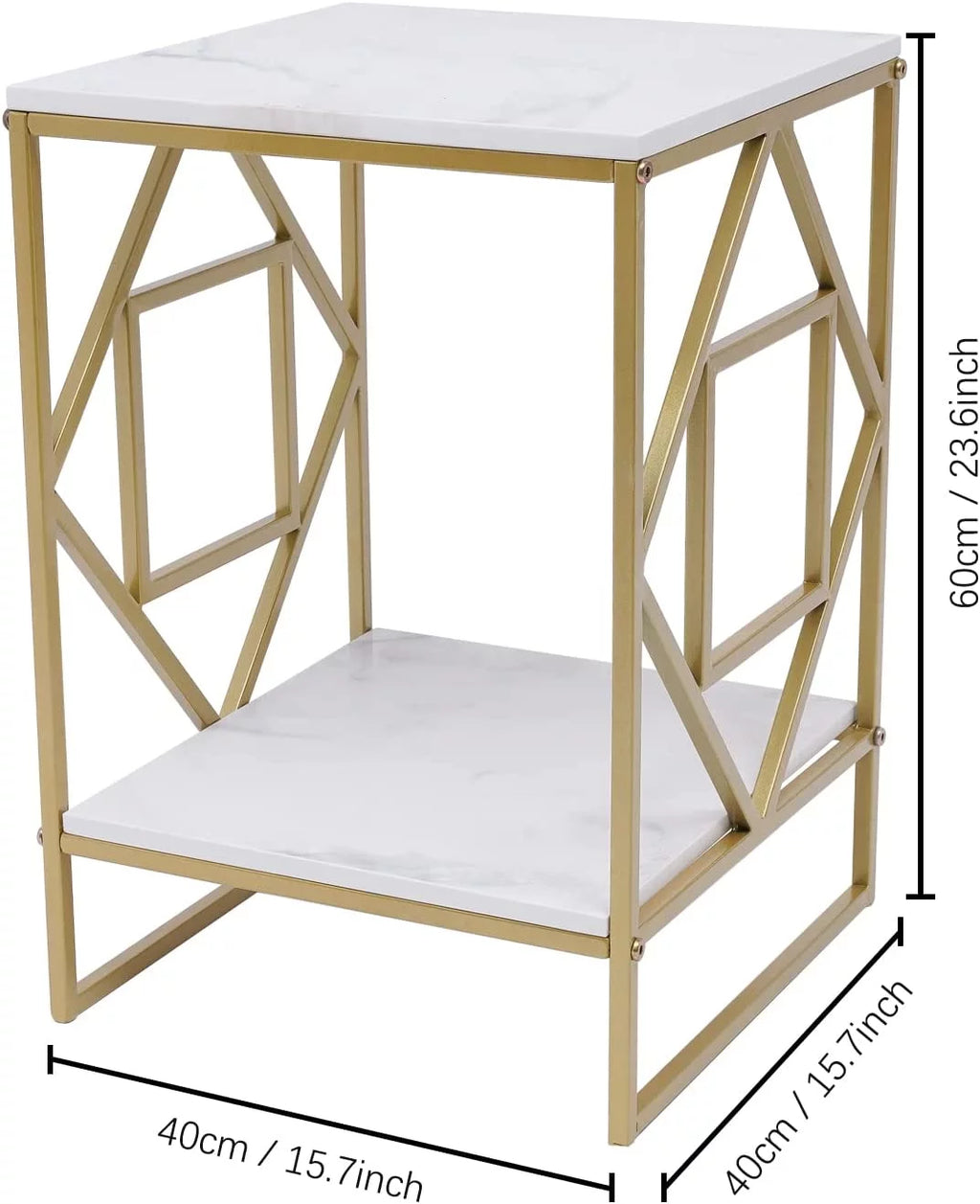 2-Tier Metal Nightstands with Storage Shelf D447