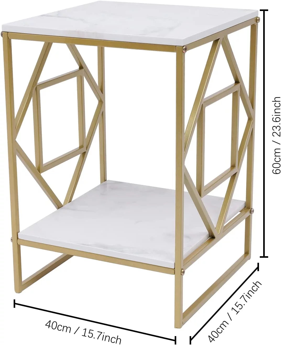 2-Tier Metal Nightstands with Storage Shelf D447