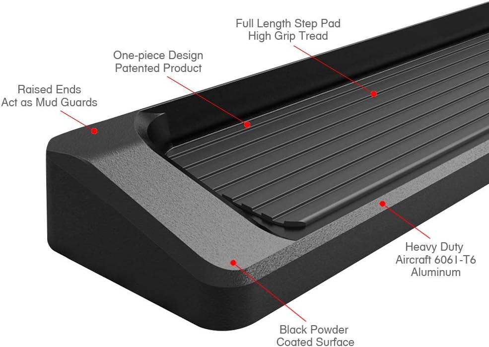 6 Black Eboard Running Boards for Chevy Tahoe GMC Yukon Avalanche J24828