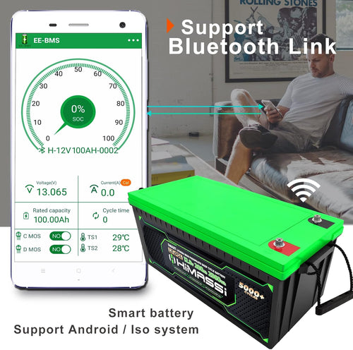 12v 200ah Bluetooth Lithium Iron Phosphate Battery K173214